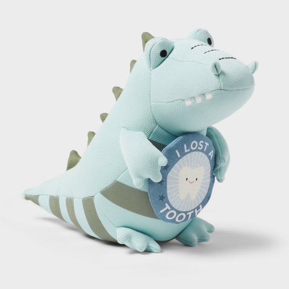 Crocodile Plush Toy – “I Lost a Tooth” Memory Keepsake – 14"x8" Soft Stuffed